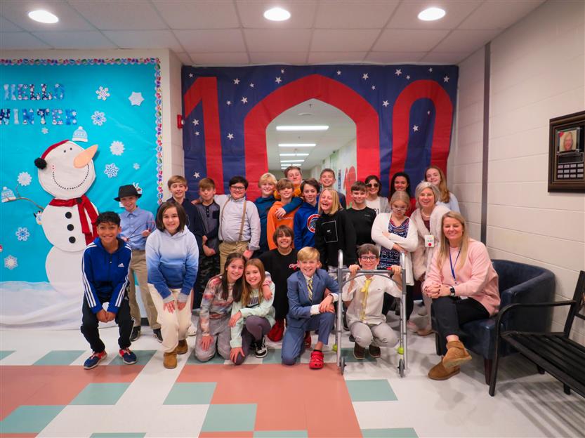 Students celebrate the 100th day of school